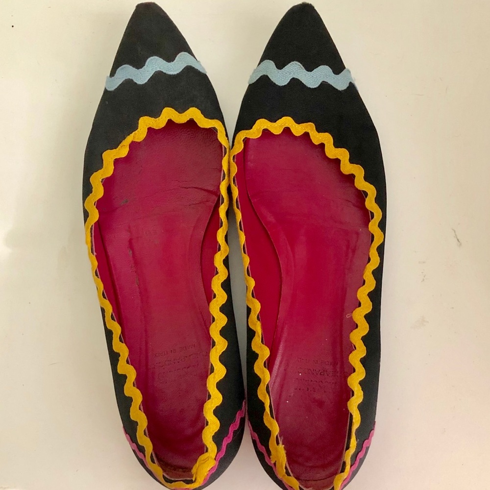 Moschino Striped Multicolor Flats Sz 7